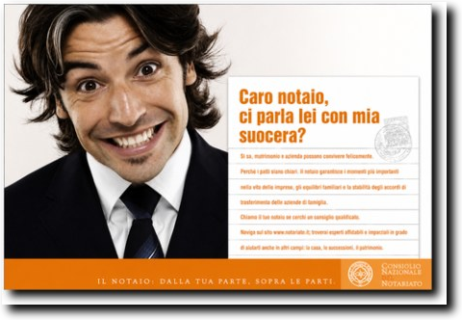 Campagna del Consiglio Nazionale del Notariato: «Caro notaio, ci parla lei con mia suocera?»